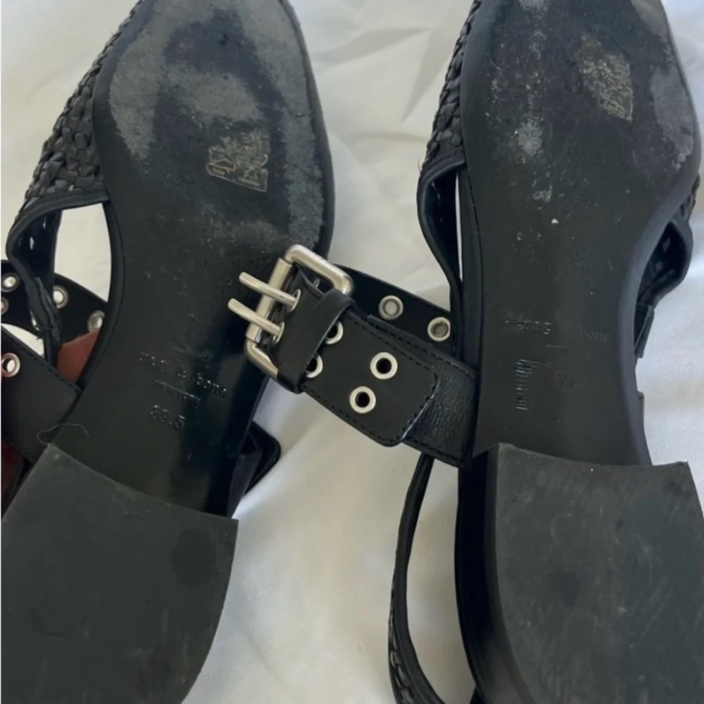 Rag & Bone “Astra” Black Woven Leather Sling back Shoes - 39.5 - Picture 10 of 10